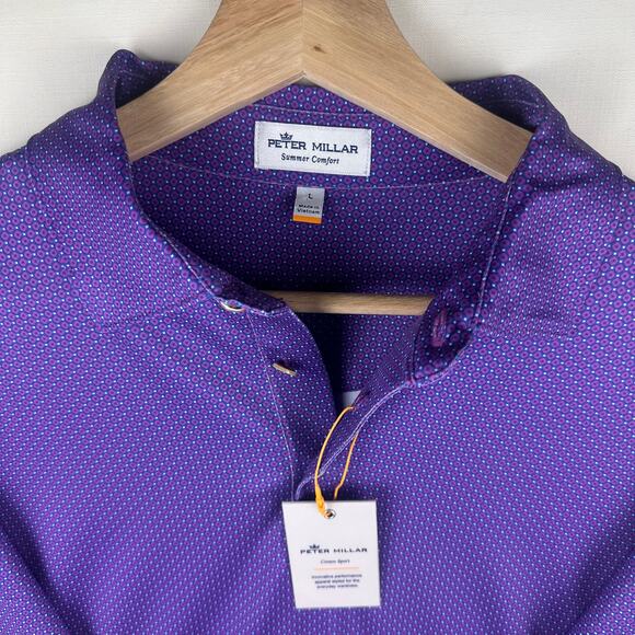 NWT Peter Millar Men's Size L Polo Golf Shirt Casual Collared Short Sleeve - Picture 3 of 11